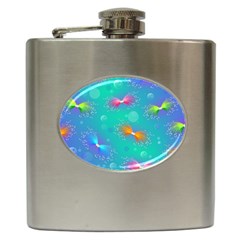 Non Seamless Pattern Blues Bright Hip Flask (6 Oz)