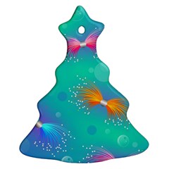 Non Seamless Pattern Blues Bright Christmas Tree Ornament (two Sides)