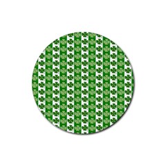 Clover Leaf Shamrock St Patricks Day Rubber Round Coaster (4 Pack) 