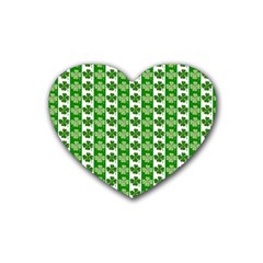 Clover Leaf Shamrock St Patricks Day Rubber Coaster (heart) 