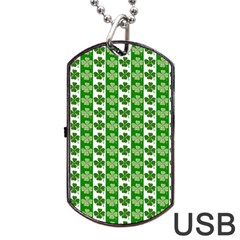 Clover Leaf Shamrock St Patricks Day Dog Tag Usb Flash (one Side)