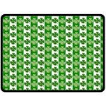 Clover Leaf Shamrock St Patricks Day Double Sided Fleece Blanket (Large)  80 x60  Blanket Back