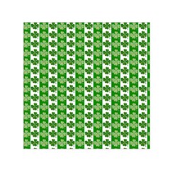 Clover Leaf Shamrock St Patricks Day Small Satin Scarf (square)