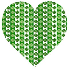 Clover Leaf Shamrock St Patricks Day Wooden Puzzle Heart by Dutashop