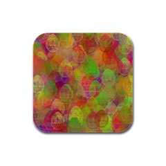 Easter Egg Colorful Texture Rubber Square Coaster (4 Pack) 