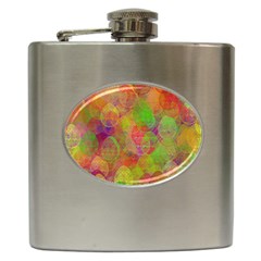 Easter Egg Colorful Texture Hip Flask (6 Oz)