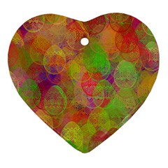 Easter Egg Colorful Texture Heart Ornament (two Sides)