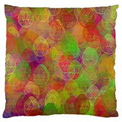 Easter Egg Colorful Texture Large Flano Cushion Case (one Side)