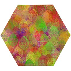 Easter Egg Colorful Texture Wooden Puzzle Hexagon