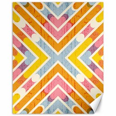 Line Pattern Cross Print Repeat Canvas 11  X 14 