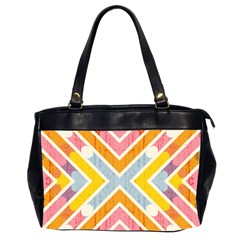 Line Pattern Cross Print Repeat Oversize Office Handbag (2 Sides)