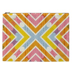 Line Pattern Cross Print Repeat Cosmetic Bag (xxl)