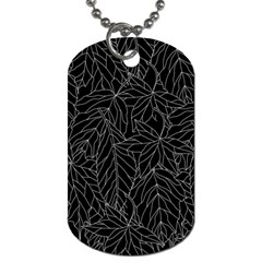 Autumn Leaves Black Dog Tag (one Side) by Dutashop