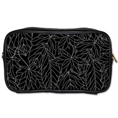 Autumn Leaves Black Toiletries Bag (one Side)