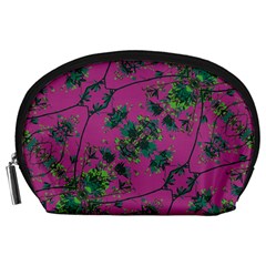 Modern Floral Collage Print Pattern Accessory Pouch (large)