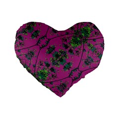 Modern Floral Collage Print Pattern Standard 16  Premium Flano Heart Shape Cushions by dflcprintsclothing