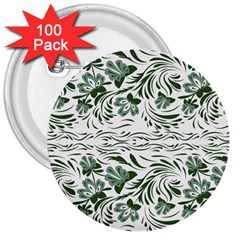 Green Leaves 3  Buttons (100 Pack)  by Eskimos