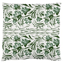 Green Leaves Large Cushion Case (one Side) by Eskimos