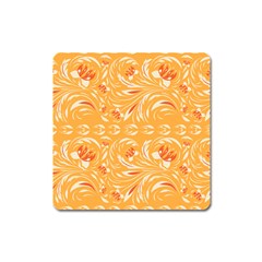 Orange Pattern Square Magnet by Eskimos