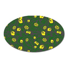Yellow Flowers Oval Magnet by Eskimos