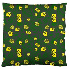 Yellow Flowers Large Cushion Case (one Side) by Eskimos