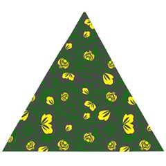 Yellow Flowers Wooden Puzzle Triangle by Eskimos