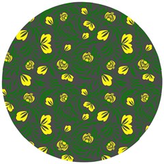 Yellow Flowers Wooden Puzzle Round by Eskimos