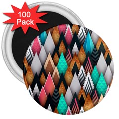 Abstract Triangle Tree 3  Magnets (100 Pack)