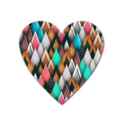 Abstract Triangle Tree Heart Magnet