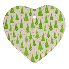 Christmas Green Tree Heart Ornament (two Sides)