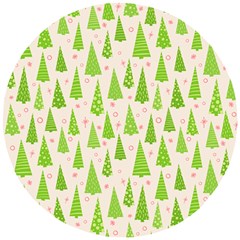Christmas Green Tree Wooden Puzzle Round