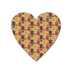 Sea Turtle Sea Life Pattern Heart Magnet