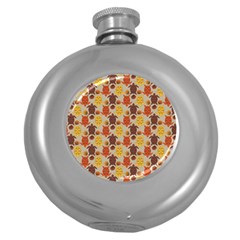 Sea Turtle Sea Life Pattern Round Hip Flask (5 Oz)