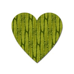 Fern Texture Nature Leaves Heart Magnet