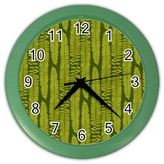 Fern Texture Nature Leaves Color Wall Clock