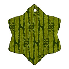 Fern Texture Nature Leaves Snowflake Ornament (two Sides)