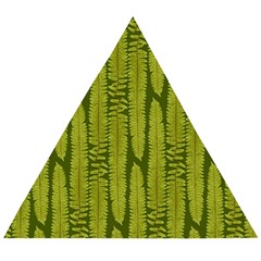 Fern Texture Nature Leaves Wooden Puzzle Triangle by Dutashop