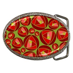 Abstract Rose Garden Red Belt Buckles