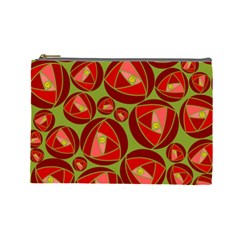 Abstract Rose Garden Red Cosmetic Bag (large)