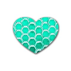 Hexagon Windows Rubber Coaster (heart)  by essentialimage365