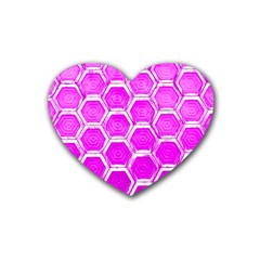 Hexagon Windows Rubber Coaster (heart)  by essentialimage365