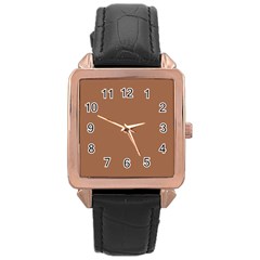 Brass Knuckles Rose Gold Leather Watch  by FabChoice