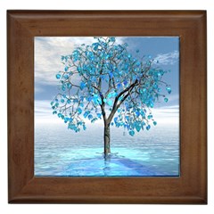 Crystal Blue Tree Framed Tile by icarusismartdesigns