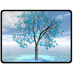 Crystal Blue Tree Double Sided Fleece Blanket (large) 