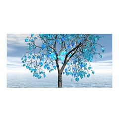 Crystal Blue Tree Satin Wrap