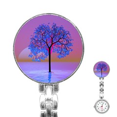 Tree Sunset Stainless Steel Nurses Watch