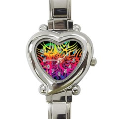 Abstract Jungle Heart Italian Charm Watch by icarusismartdesigns