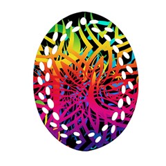 Abstract Jungle Ornament (oval Filigree) by icarusismartdesigns