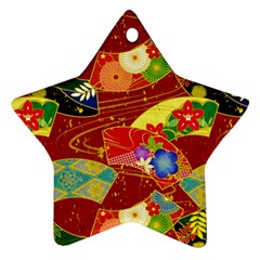 Floral Abstract Star Ornament (two Sides) by icarusismartdesigns