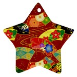 Floral Abstract Star Ornament (Two Sides) Front